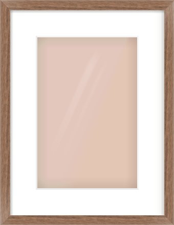 Walnut Flat Frame for 20 × 30cm artwork, with Smooth White Single Mount