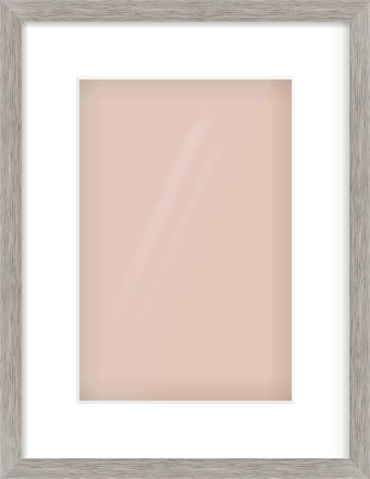 Grey Wood Grain Flat Frame for 20 × 30cm artwork, with Smooth White Single Mount