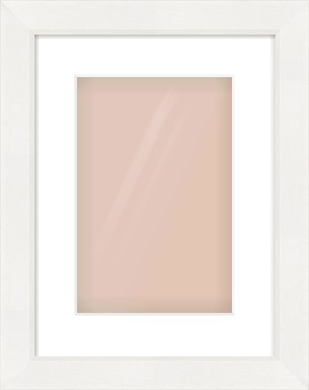 White Beveled Frame for 20 × 30cm artwork, with Smooth White Single Mount