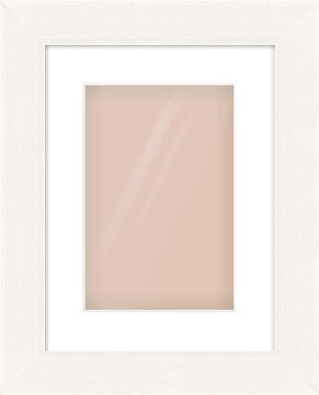 White Beveled Frame for 20 × 30cm artwork, with Smooth White Single Mount