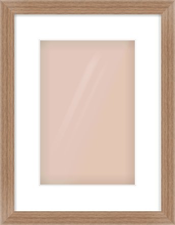 Walnut Flat Frame for 20 × 30cm artwork, with Smooth White Single Mount