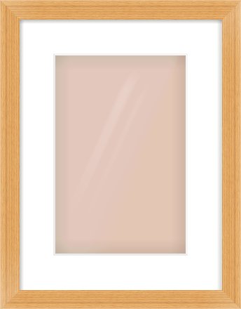 Oak Veneer Flat Frame for 20 × 30cm artwork, with Smooth White Single Mount