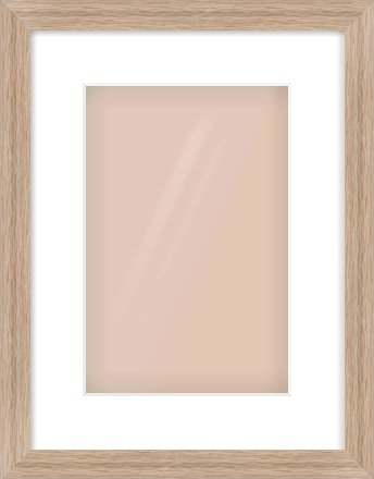 Light Walnut Flat Frame for 20 × 30cm artwork, with Smooth White Single Mount