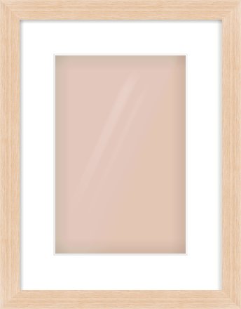 Light Oak Veneer Flat Frame for 20 × 30cm artwork, with Smooth White Single Mount