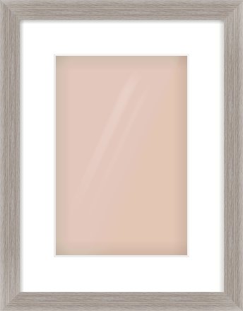 Grey Flat Frame for 20 × 30cm artwork, with Smooth White Single Mount