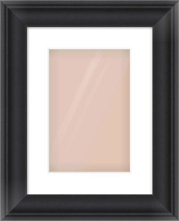 Black Scoop Frame for 20 × 30cm artwork, with Smooth White Single Mount