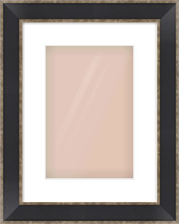 Black & Champagne Silver Bevel Frame for 20 × 30cm artwork, with Smooth White Single Mount