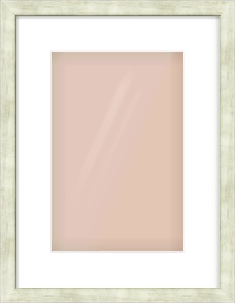 Champagne Flat Frame for 20 × 30cm artwork, with Smooth White Single Mount