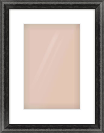 Black Cushion Frame for 20 × 30cm artwork, with Smooth White Single Mount