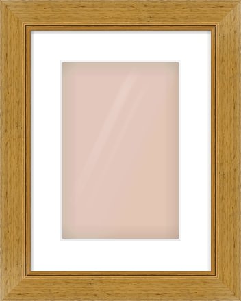 Gold Flat Frame for 20 × 30cm artwork, with Smooth White Single Mount