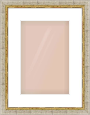 Silver Foil Flat Frame for 20 × 30cm artwork, with Smooth White Single Mount