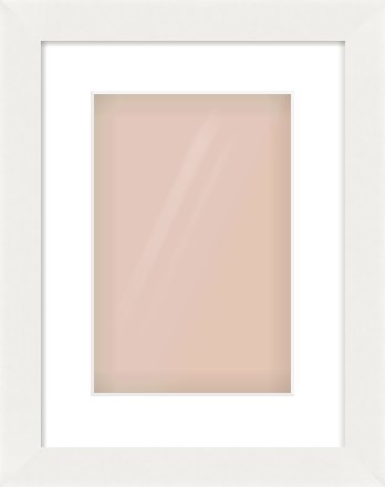 White Flat Frame for 20 × 30cm artwork, with Smooth White Single Mount