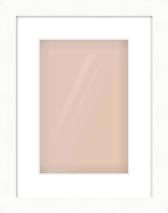 White Bevel Frame for 20 × 30cm artwork, with Smooth White Single Mount