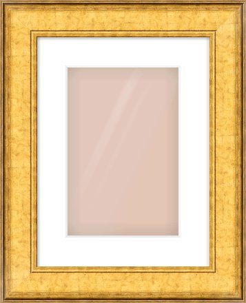 Gold Flat Frame for 20 × 30cm artwork, with Smooth White Single Mount