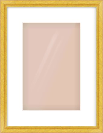 Gold Cushion Frame for 20 × 30cm artwork, with Smooth White Single Mount