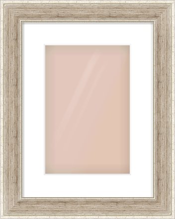 Silver Flat Frame for 20 × 30cm artwork, with Smooth White Single Mount