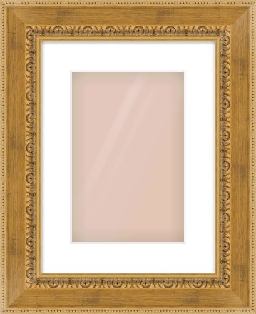 Gold Reverse Frame for 20 × 30cm artwork, with Smooth White Single Mount