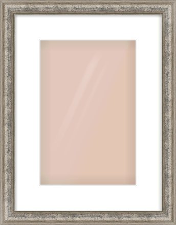 Silver Dome Frame for 20 × 30cm artwork, with Smooth White Single Mount