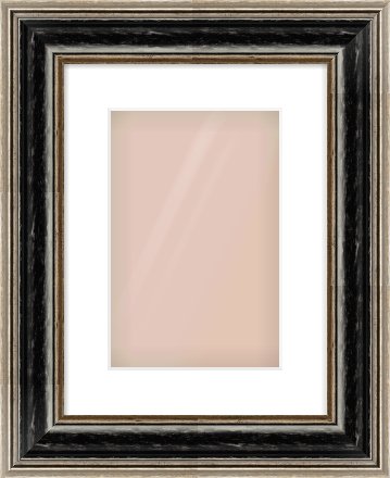 Black & Champagne Silver Spoon Frame for 20 × 30cm artwork, with Smooth White Single Mount