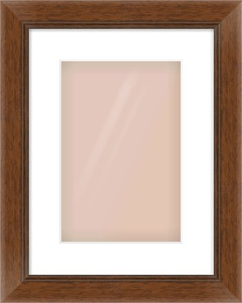 Brown Flat Frame for 20 × 30cm artwork, with Smooth White Single Mount