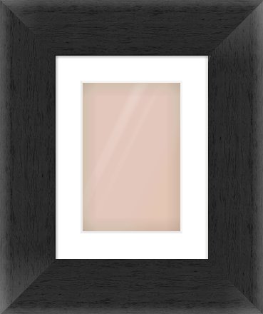 Black Flat Frame for 20 × 30cm artwork, with Smooth White Single Mount