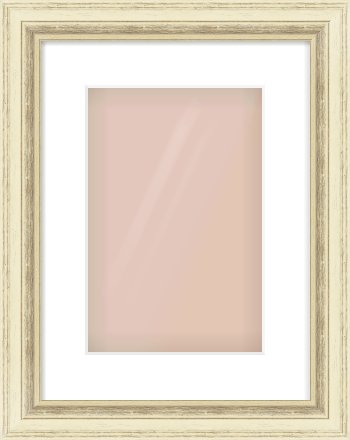 Ivory Distressed Frame for 20 × 30cm artwork, with Smooth White Single Mount