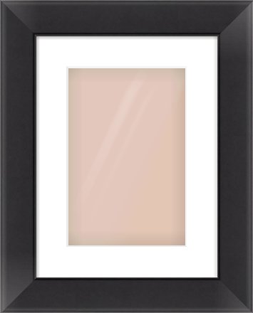 Black Flat Frame for 20 × 30cm artwork, with Smooth White Single Mount