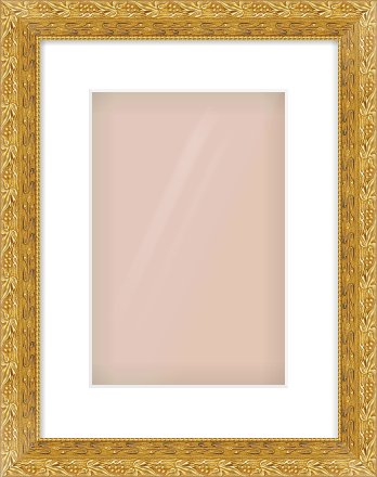 Gold Spoon Frame for 20 × 30cm artwork, with Smooth White Single Mount