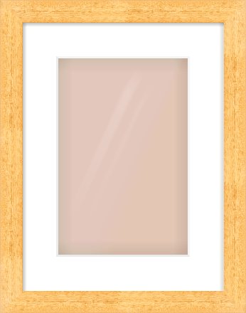 Oak Effect Flat Frame for 20 × 30cm artwork, with Smooth White Single Mount