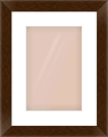 Wenge Flat Frame for 20 × 30cm artwork, with Smooth White Single Mount