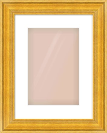 Gold Spoon Frame for 20 × 30cm artwork, with Smooth White Single Mount