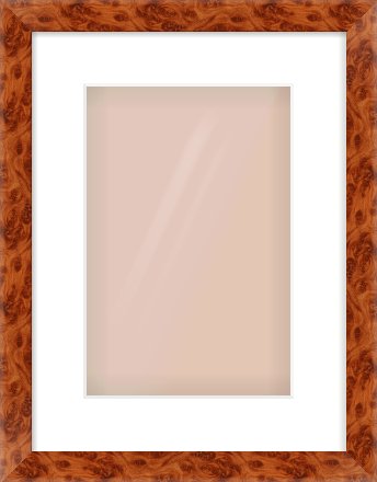 Brown Flat Frame for 20 × 30cm artwork, with Smooth White Single Mount