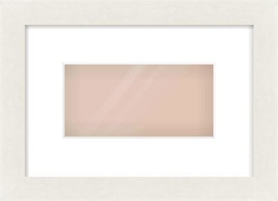 White Flat Frame for 8 × 4in artwork, with Smooth White Single Mount