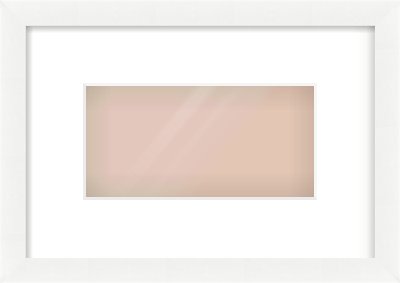 White Wood Grain Flat Frame for 8 × 4in artwork, with Smooth White Single Mount