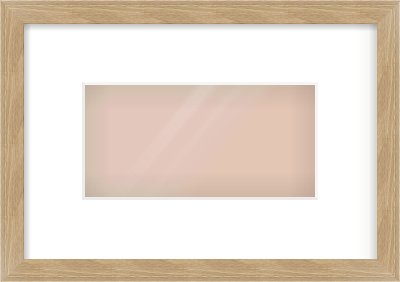 Oak Veneer Flat Frame for 8 × 4in artwork, with Smooth White Single Mount