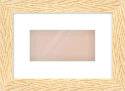 Natural Wood Reverse Frame for 8 × 4in artwork, with Smooth White Single Mount