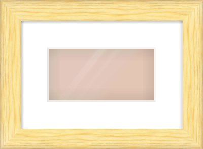 Natural Wood Cushion Frame for 8 × 4in artwork, with Smooth White Single Mount