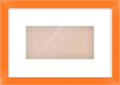 Orange Paint Flat Frame for 8 × 4in artwork, with Smooth White Single Mount