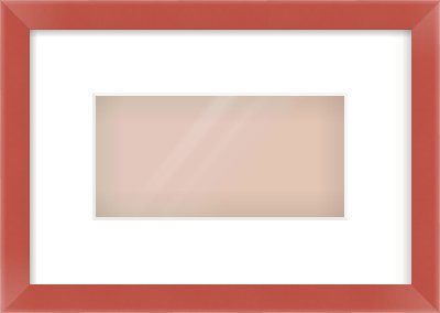 Red Paint Flat Frame for 8 × 4in artwork, with Smooth White Single Mount