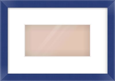 Blue Paint Flat Frame for 8 × 4in artwork, with Smooth White Single Mount