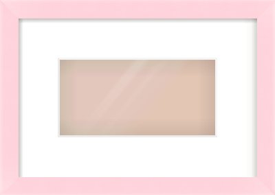 Pink Paint Flat Frame for 8 × 4in artwork, with Smooth White Single Mount