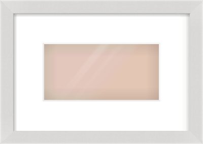Silver Flat Frame for 8 × 4in artwork, with Smooth White Single Mount