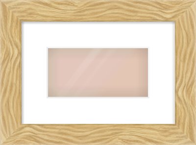 Natural Wood Flat Frame for 8 × 4in artwork, with Smooth White Single Mount