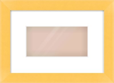 Yellow Paint Flat Frame for 8 × 4in artwork, with Smooth White Single Mount