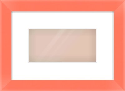 Orange Paint Flat Frame for 8 × 4in artwork, with Smooth White Single Mount