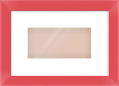 Red Paint Flat Frame for 8 × 4in artwork, with Smooth White Single Mount