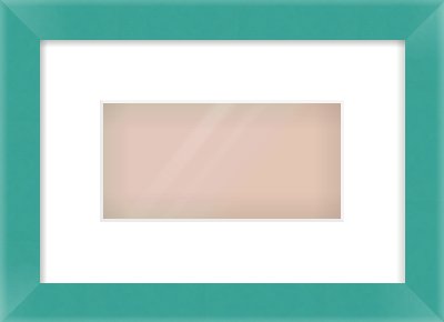 Green Paint Flat Frame for 8 × 4in artwork, with Smooth White Single Mount