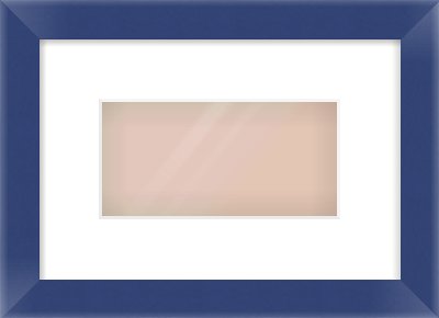 Blue Paint Flat Frame for 8 × 4in artwork, with Smooth White Single Mount