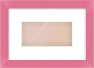 Pink Paint Flat Frame for 8 × 4in artwork, with Smooth White Single Mount