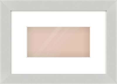 Matte Silver Flat Frame for 8 × 4in artwork, with Smooth White Single Mount